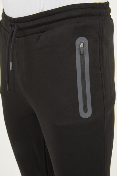 Спортивные брюки приталенного кроя с карманом на молнии - Thumbnail