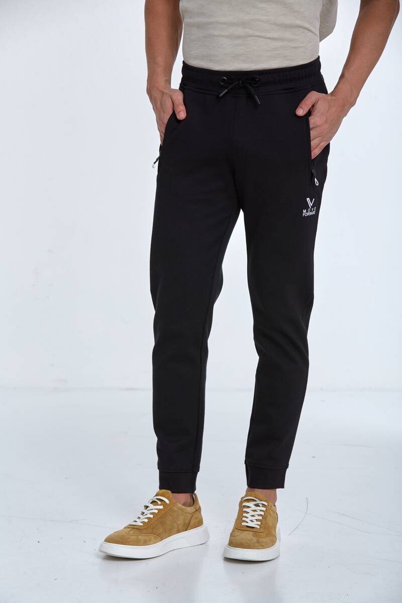 Спортивные штаны с вышитым логотипом V и карманом на молнии