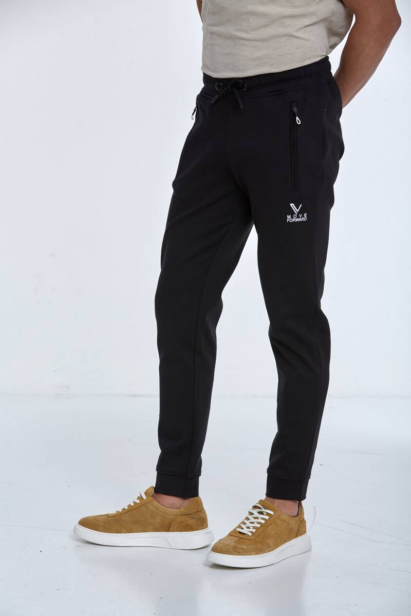 Спортивные штаны с вышитым логотипом V и карманом на молнии