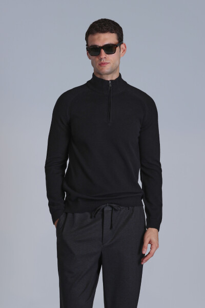 Stavan Men's Sweater Black - LUFIAN