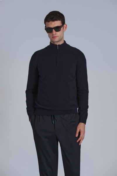 Stavan Men's Sweater Navy Blue - LUFIAN