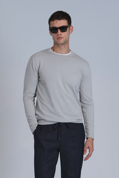 Stone Men's Sweater Light Gray - LUFIAN