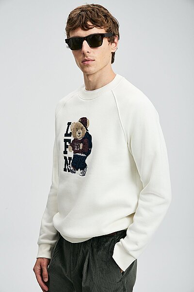 Storm Erkek Sweatshirt Kırık Beyaz 