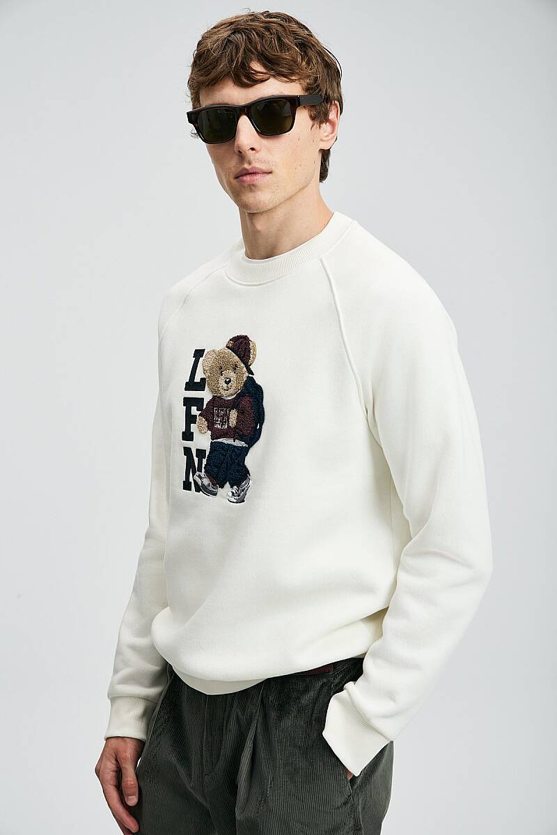 Storm Erkek Sweatshirt Kırık Beyaz - 1