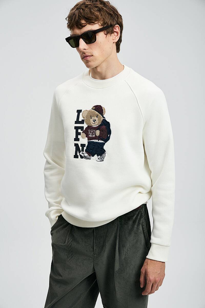Storm Erkek Sweatshirt Kırık Beyaz - 4