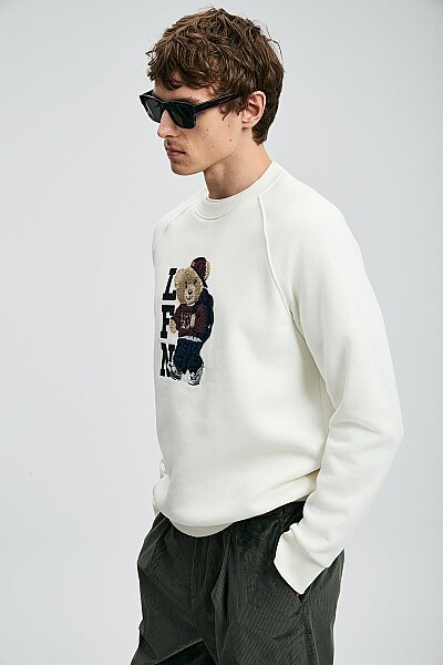 Storm Erkek Sweatshirt Kırık Beyaz - 5