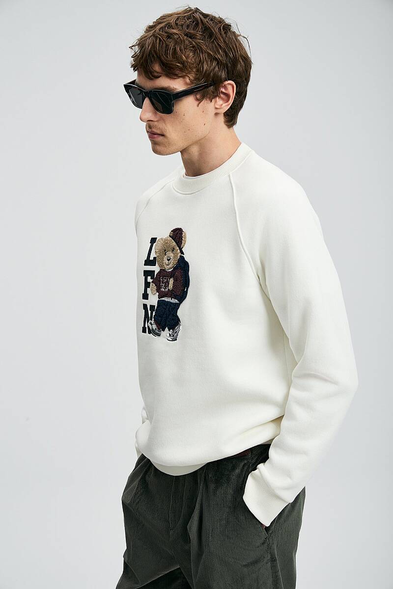 Storm Erkek Sweatshirt Kırık Beyaz - 5