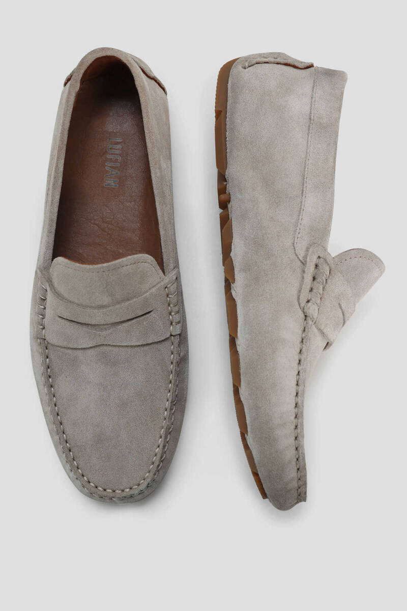 Stroll Men's Leather Loafer Shoes Stone - 5