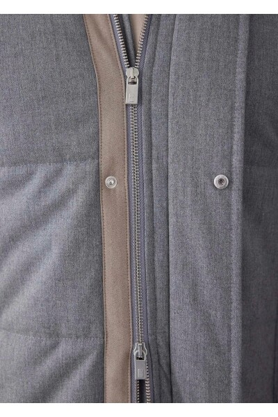 Talu Gray Zippered Hooded Coat - 3