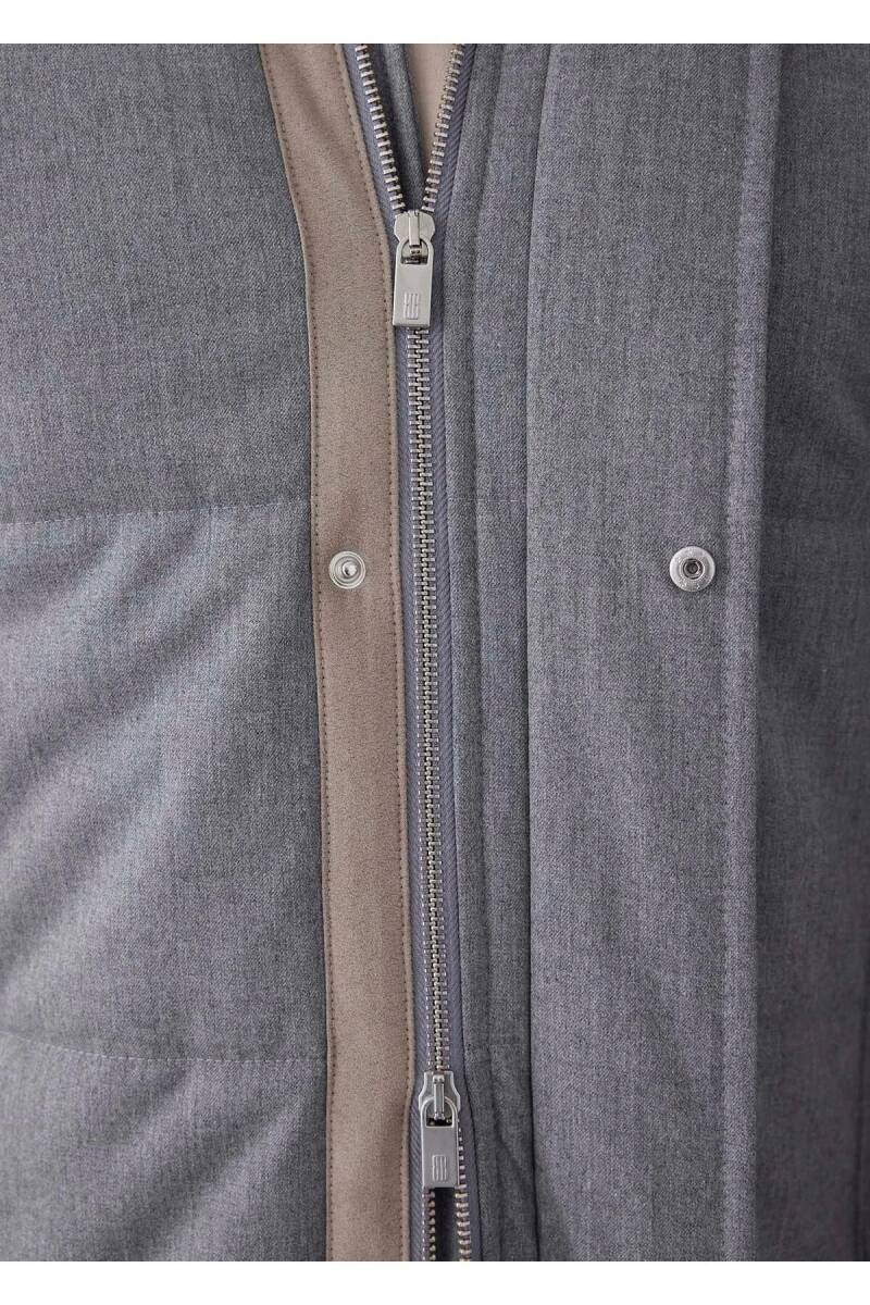 Talu Gray Zippered Hooded Coat - 3