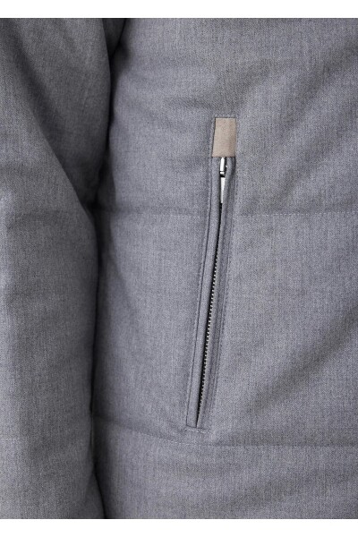 Talu Gray Zippered Hooded Coat - 7