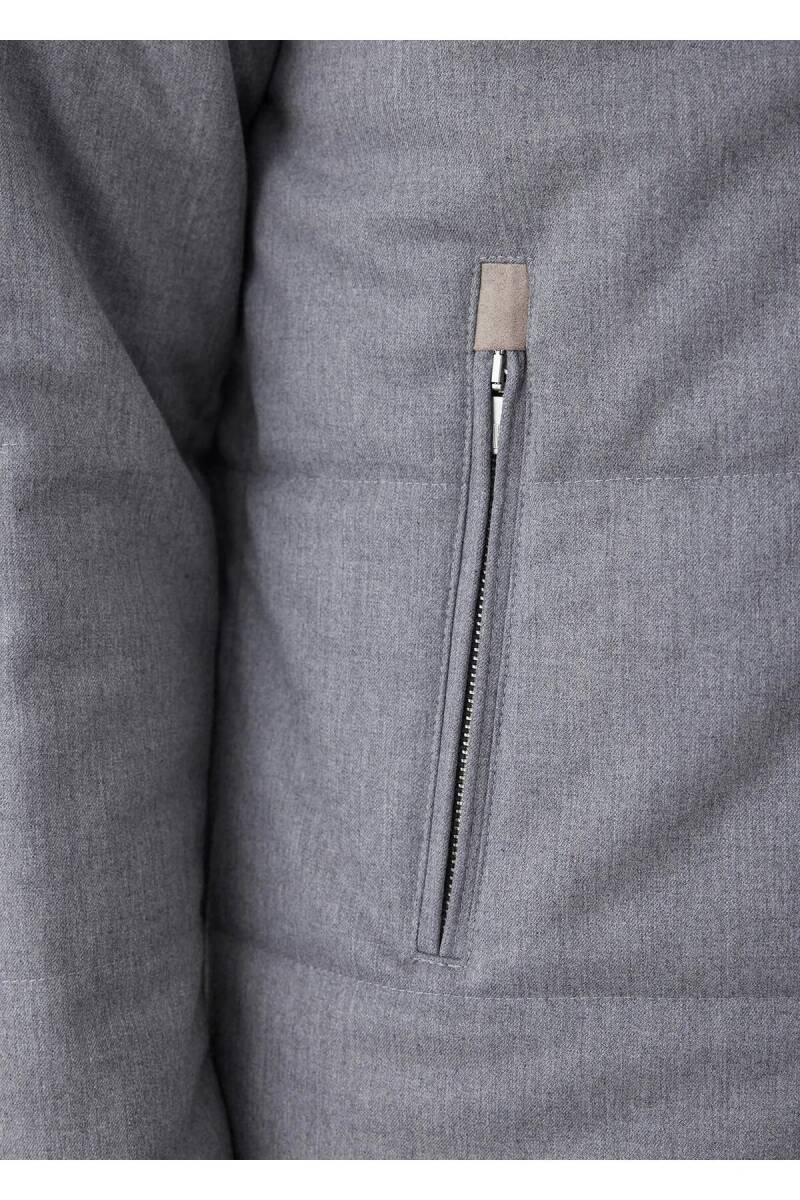 Talu Gray Zippered Hooded Coat - 7