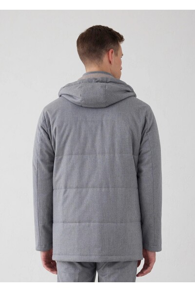 Talu Gray Zippered Hooded Coat - 8