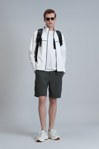 Tech Spor Erkek Chino Şort Slim Fit Yeşil - LUFIAN