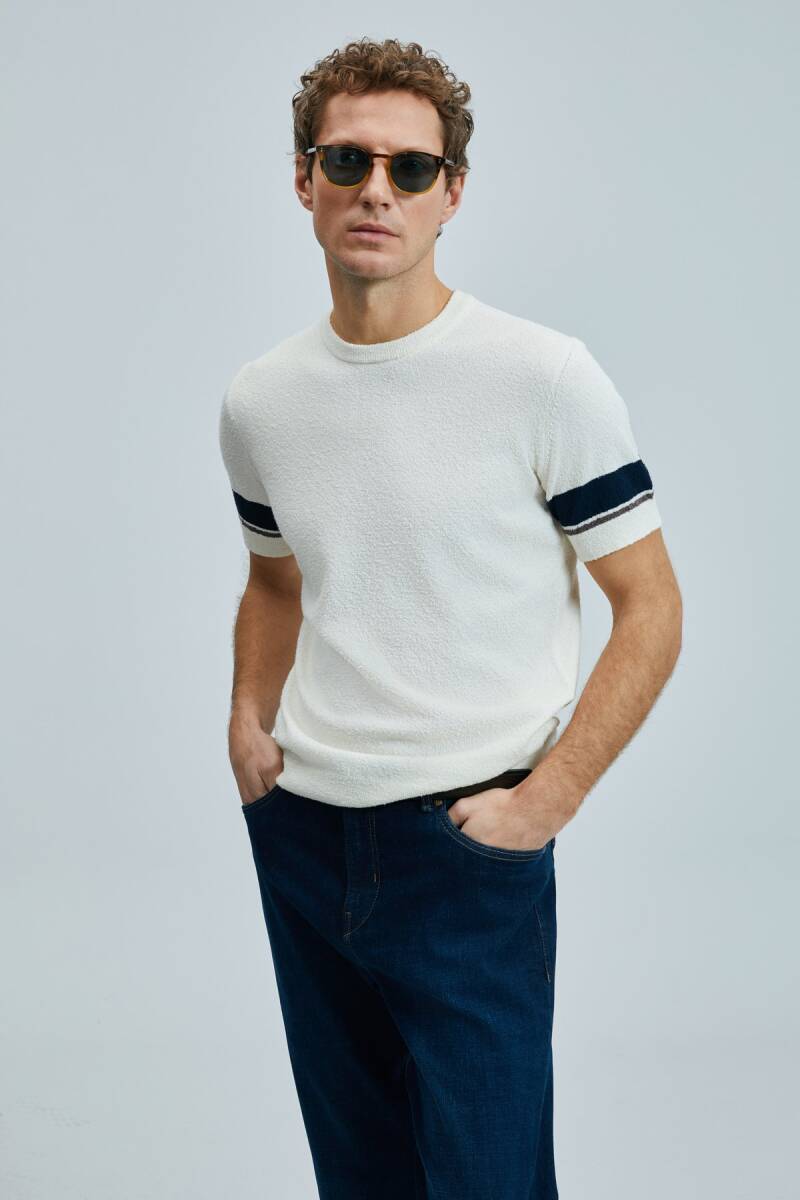 Ted Erkek Pamuklu Kazak Kırık Beyaz - 1