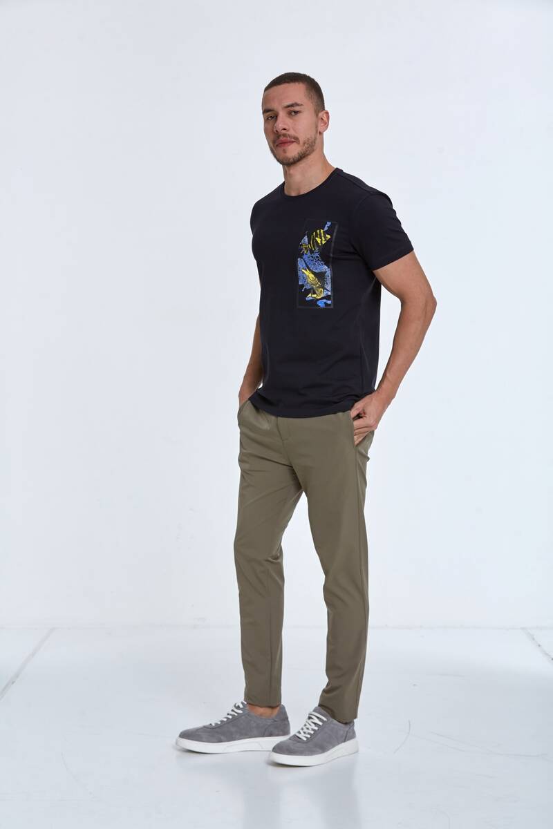 Terra Baskılı Erkek Tişört Lacivert - 4