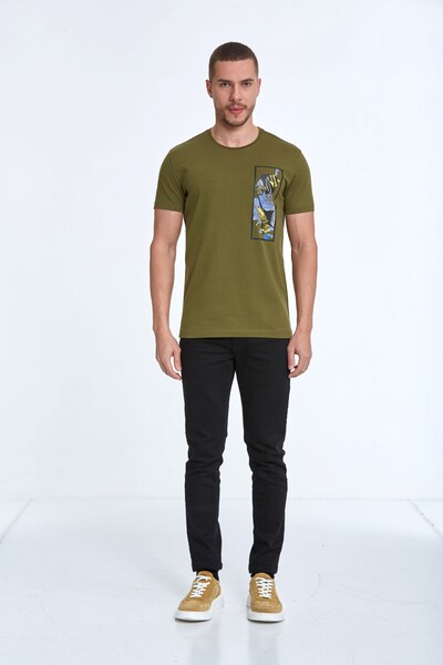Terra Printed Men's T-Shirt Khaki - 2