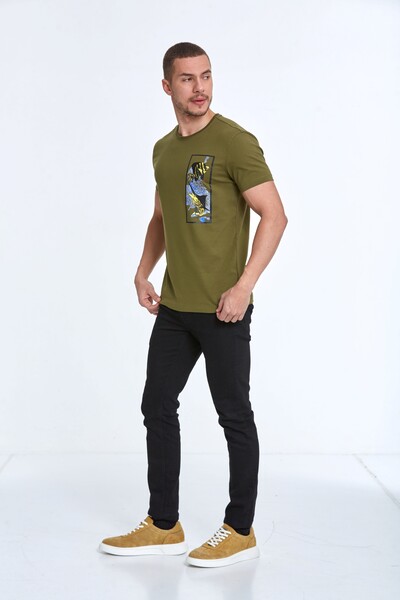Terra Printed Men's T-Shirt Khaki - 5