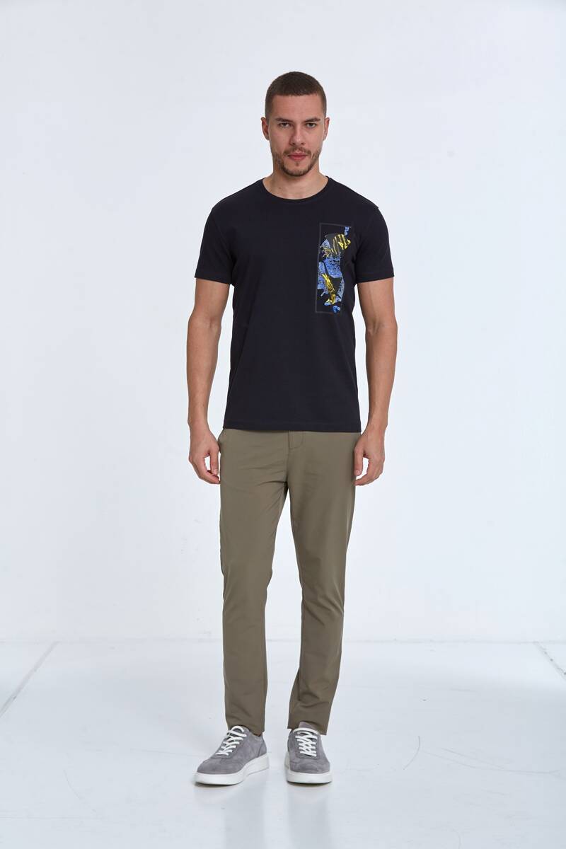Terra Printed Men's T-Shirt Navy Blue - 2