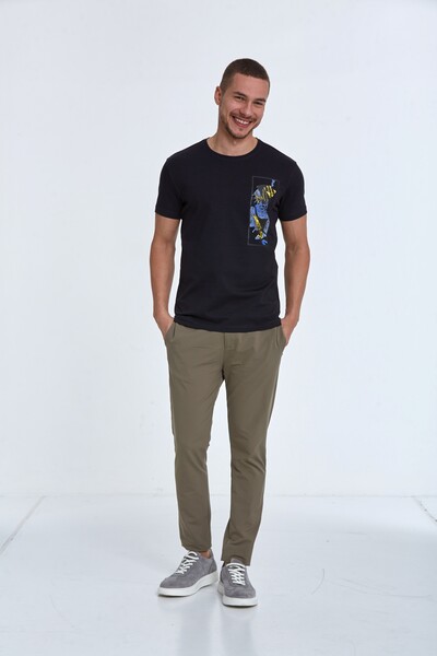 Terra Printed Men's T-Shirt Navy Blue - 3