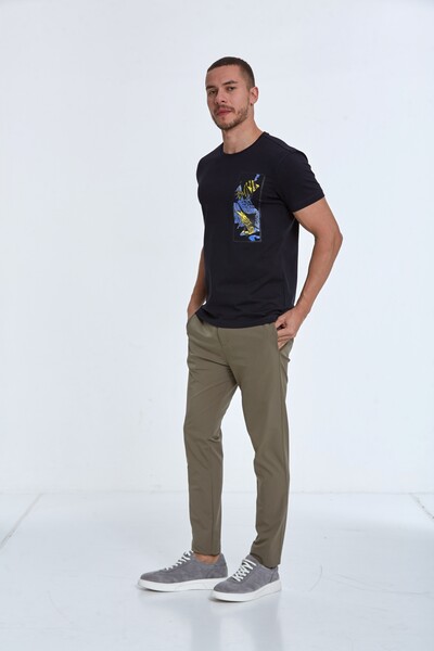 Terra Printed Men's T-Shirt Navy Blue - 4