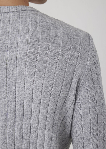 Tetvan Gray Melange Color Hair Knitting Cashmere Knitwear - 6