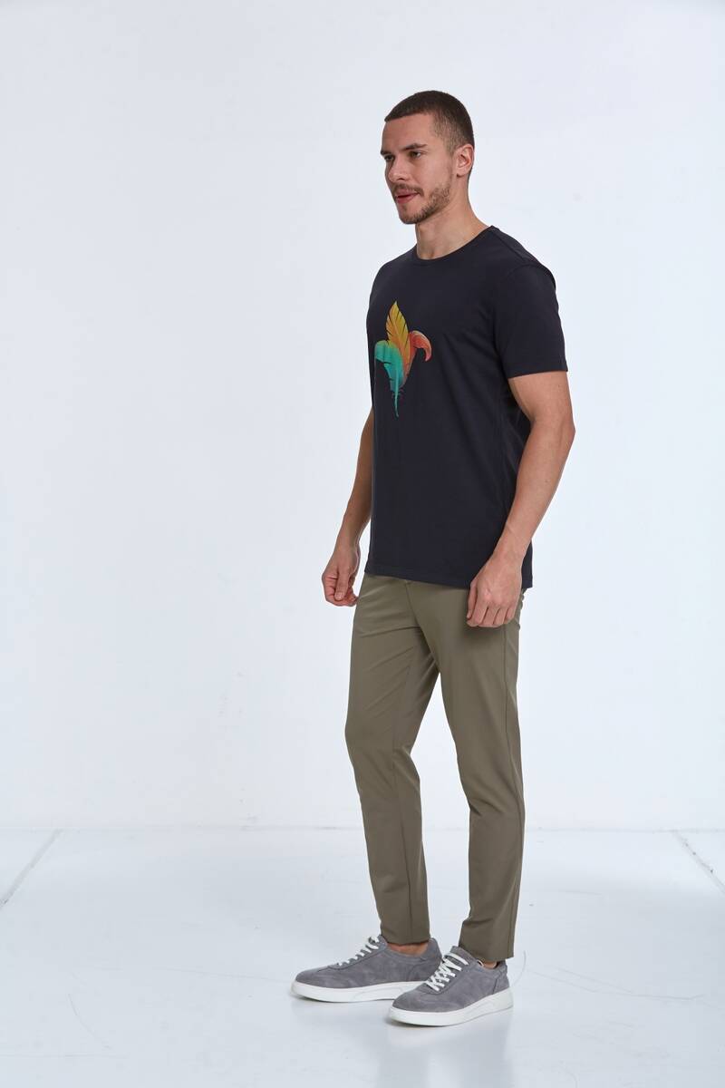 Theo Baskılı Erkek Tişört Siyah - 3