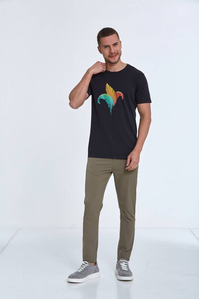 Theo Printed Men's T-Shirt Black - 2