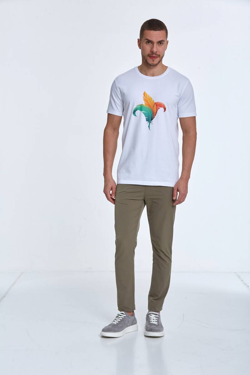 Theo Printed Men's T-Shirt White - 2