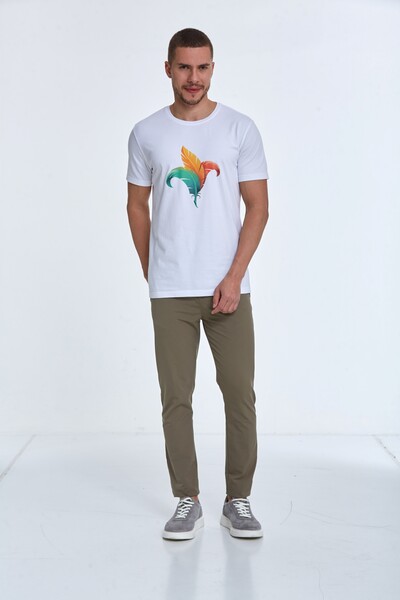Theo Printed Men's T-Shirt White - 3