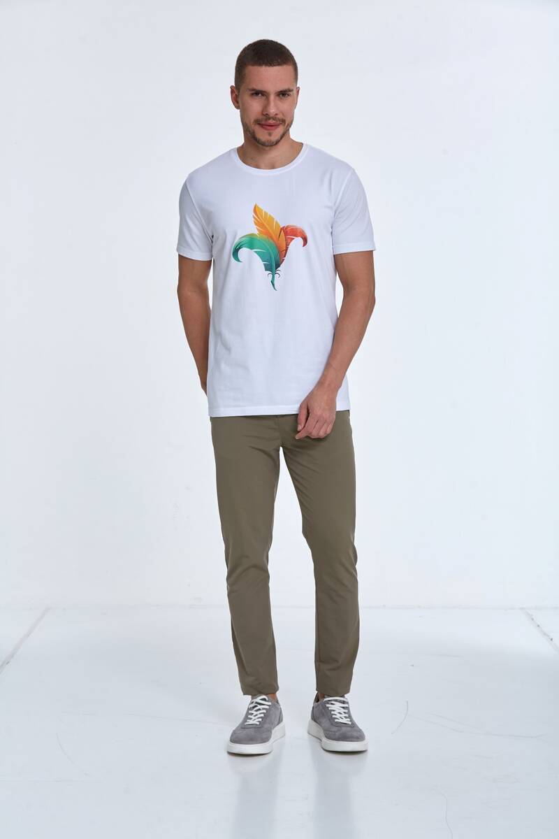 Theo Printed Men's T-Shirt White - 3