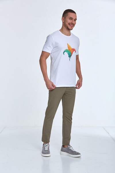 Theo Printed Men's T-Shirt White - 4