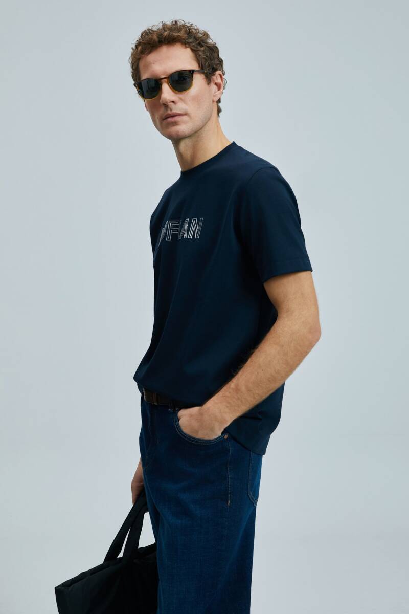 Thınk Modern Grafik T- Shirt Lacivert - 4