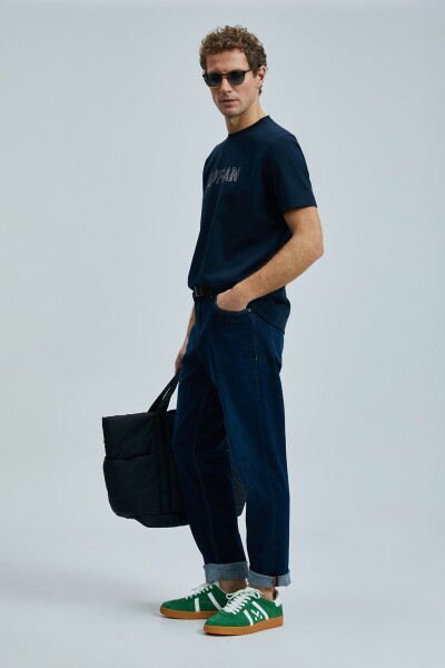 Thınk Modern Grafik T- Shirt Lacivert - 5