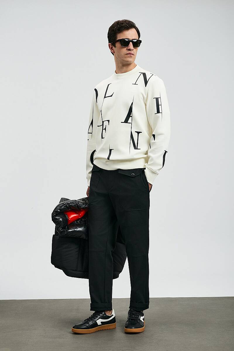 Tıffany Erkek Sweatshirt Kırık Beyaz - 1