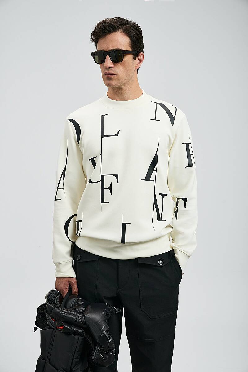 Tıffany Erkek Sweatshirt Kırık Beyaz - 3