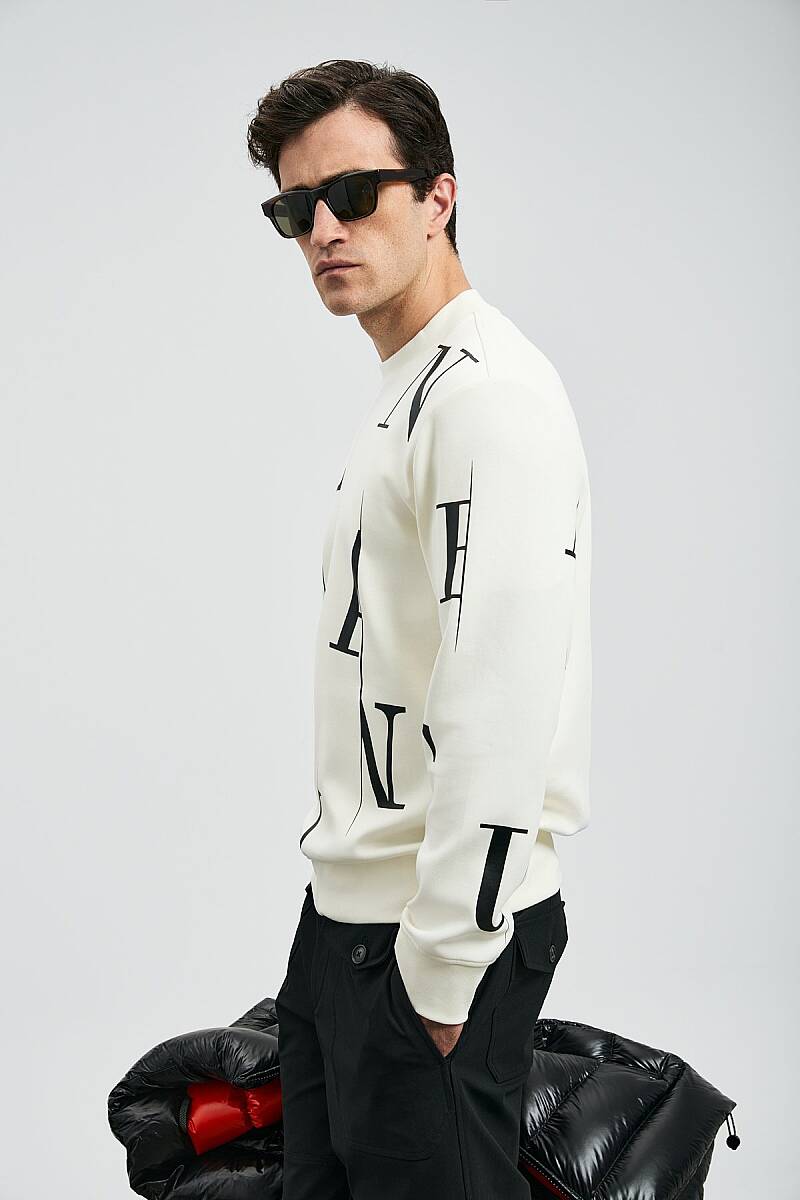 Tıffany Erkek Sweatshirt Kırık Beyaz - 4
