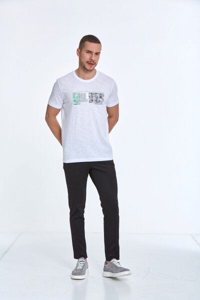 Tom Baskılı Erkek Tişört Beyaz - 3