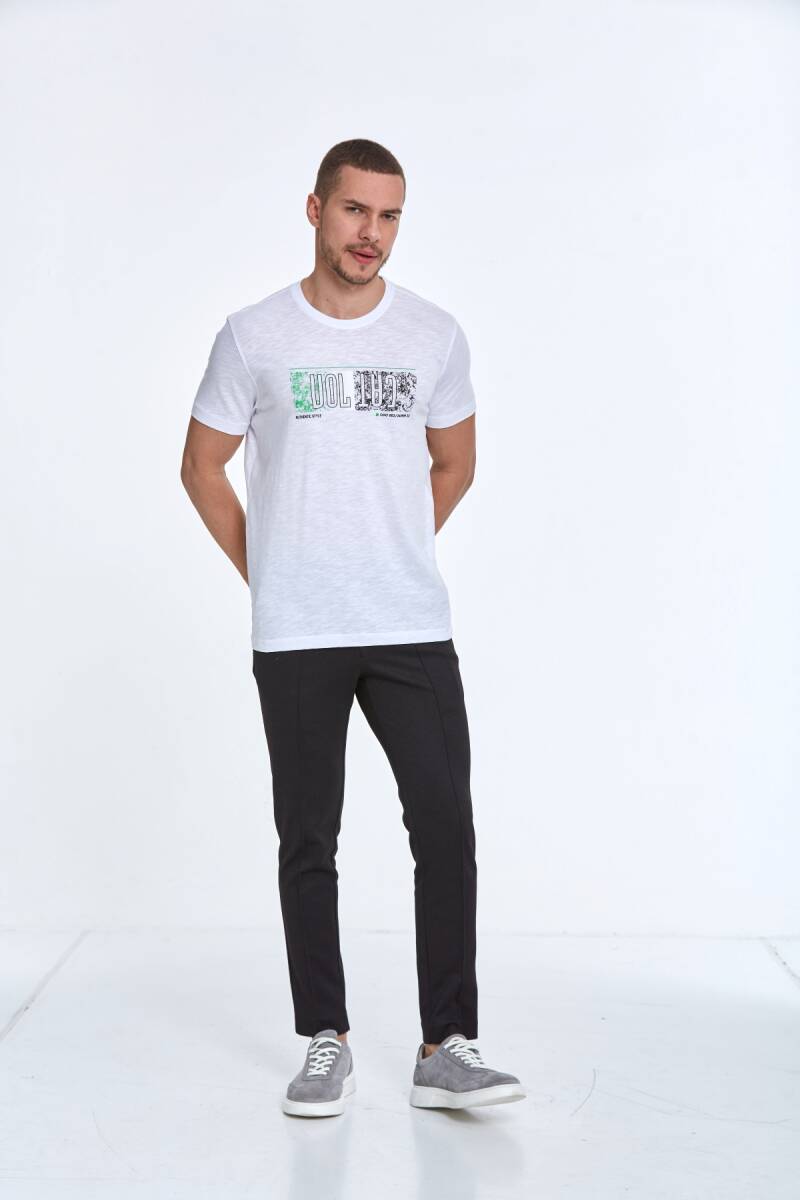 Tom Baskılı Erkek Tişört Beyaz - 3