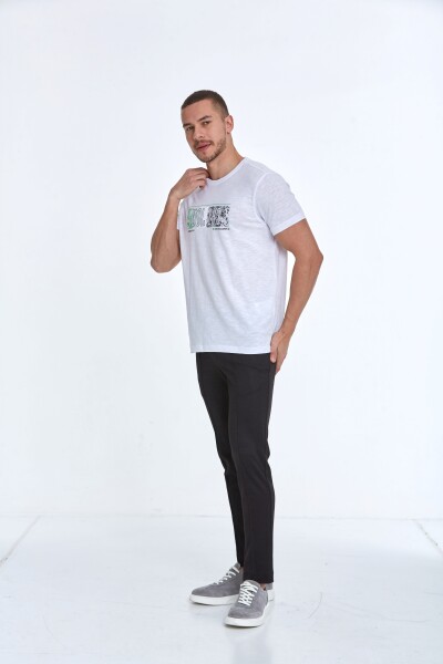 Tom Baskılı Erkek Tişört Beyaz - 4