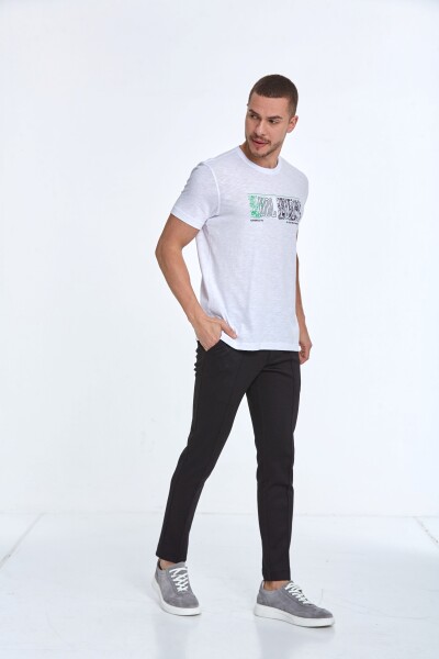 Tom Baskılı Erkek Tişört Beyaz - 2