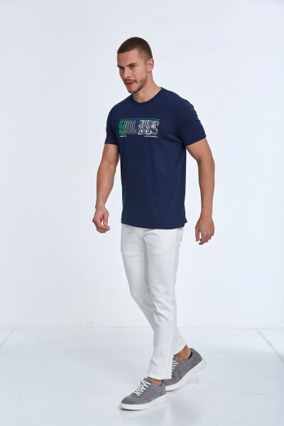 Tom Printed Men's T-Shirt Navy Blue - 4