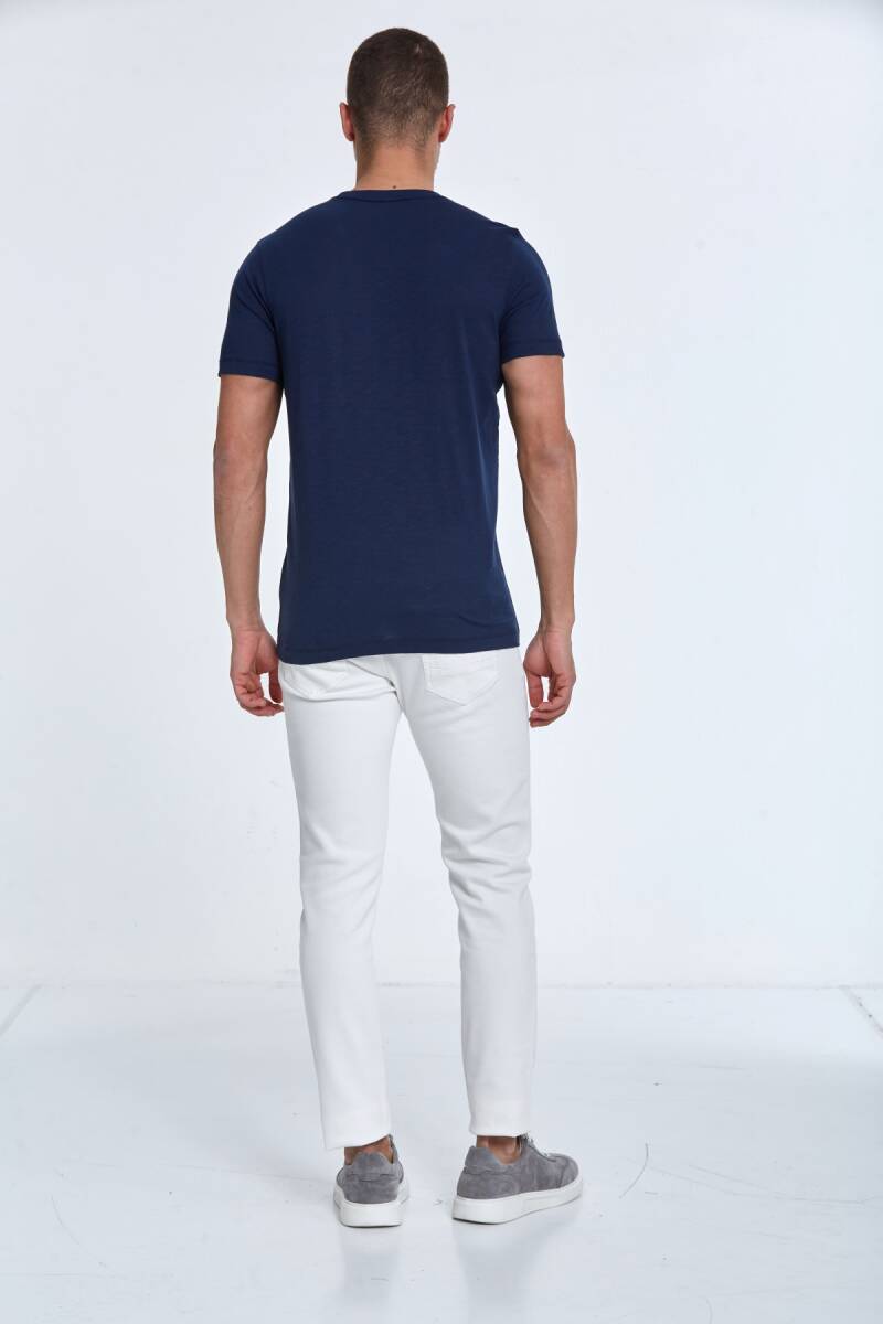 Tom Printed Men's T-Shirt Navy Blue - 5