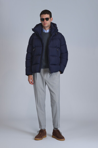 Tommy Goose Down Men's Jacket Navy Blue - LUFIAN (1)