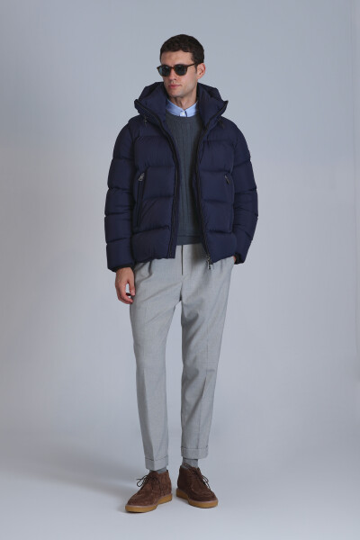 Tommy Goose Down Men's Jacket Navy Blue - 4