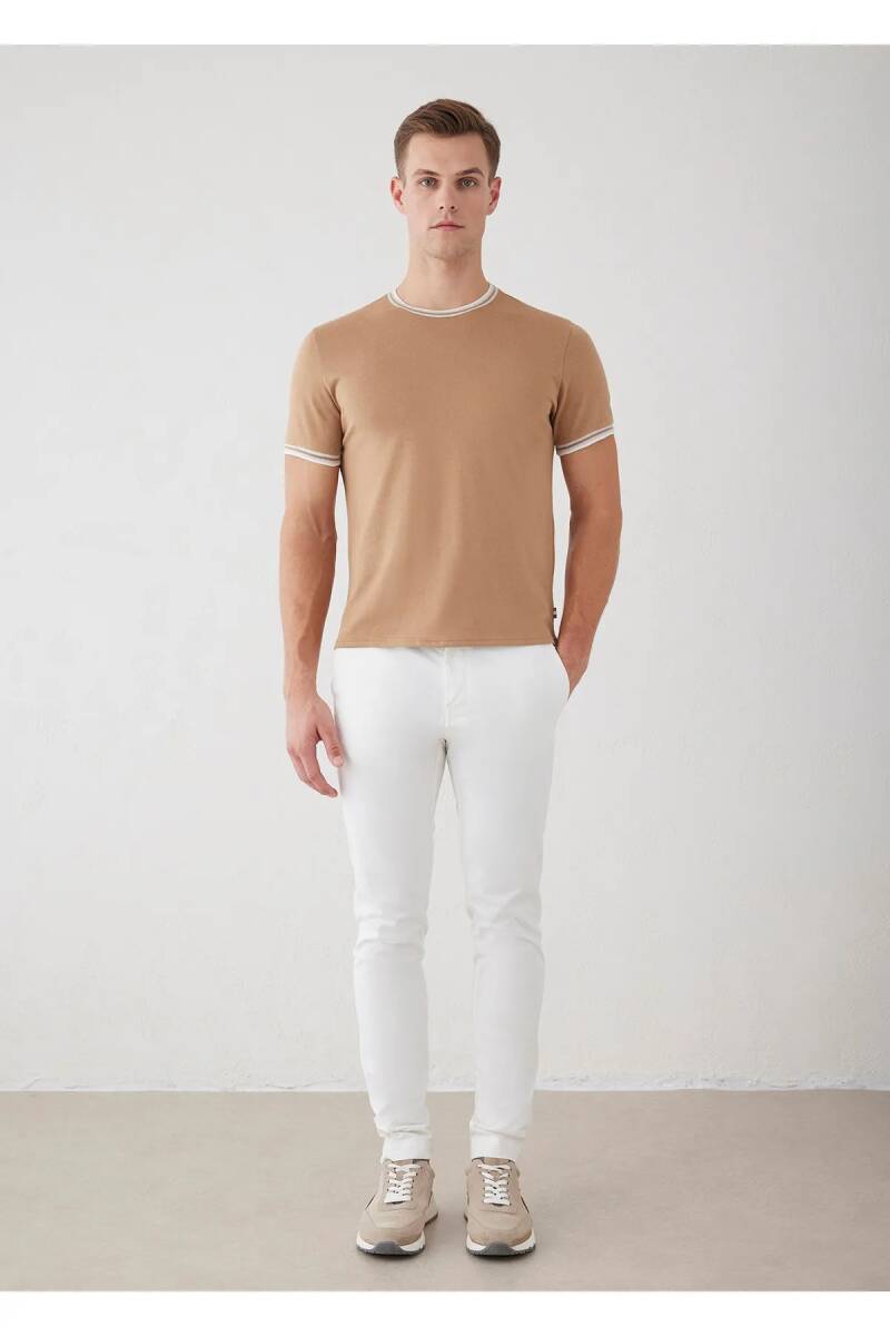 Детальный трикотаж Alfriston Camel Color Stripe - 1
