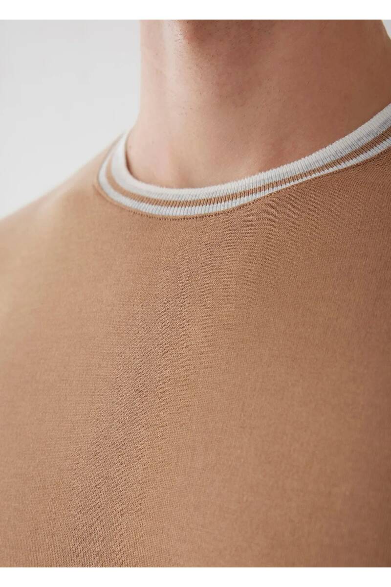 Детальный трикотаж Alfriston Camel Color Stripe - 2