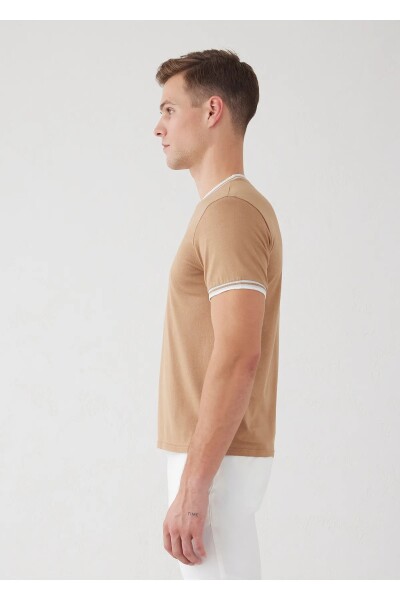 Детальный трикотаж Alfriston Camel Color Stripe - 3