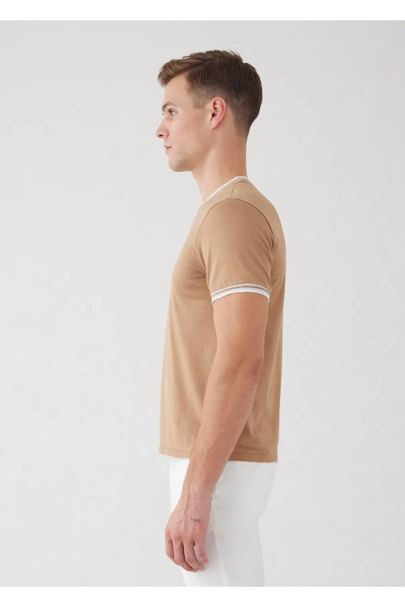 Детальный трикотаж Alfriston Camel Color Stripe - 3