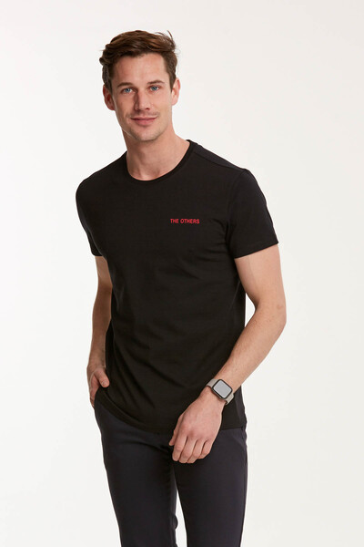 VOLTAJ - Мужская футболка с круглым вырезом и принтом UPWARD